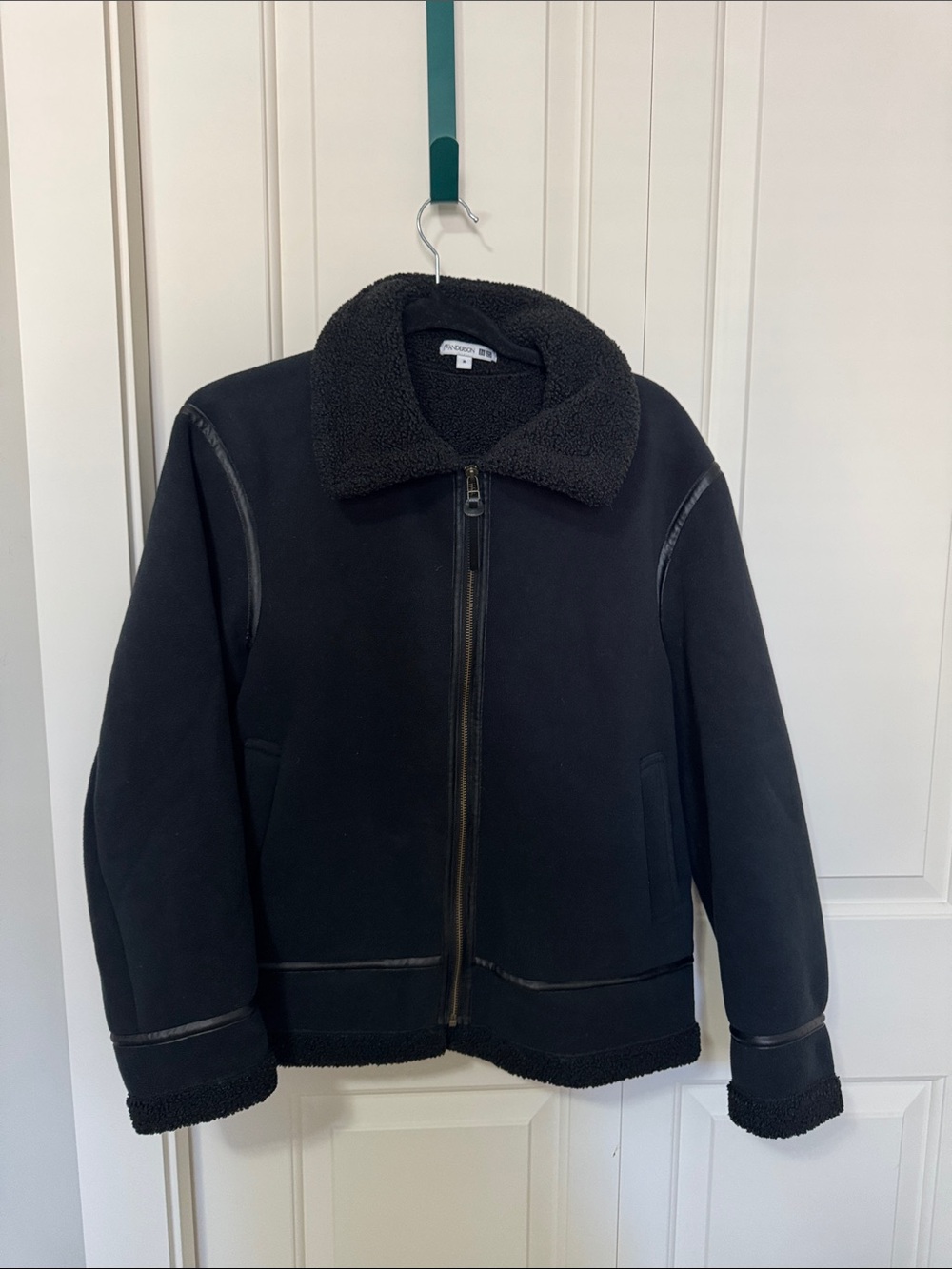 Uniqlo JW Anderson Black Sherpa-Trim Zip Jacket